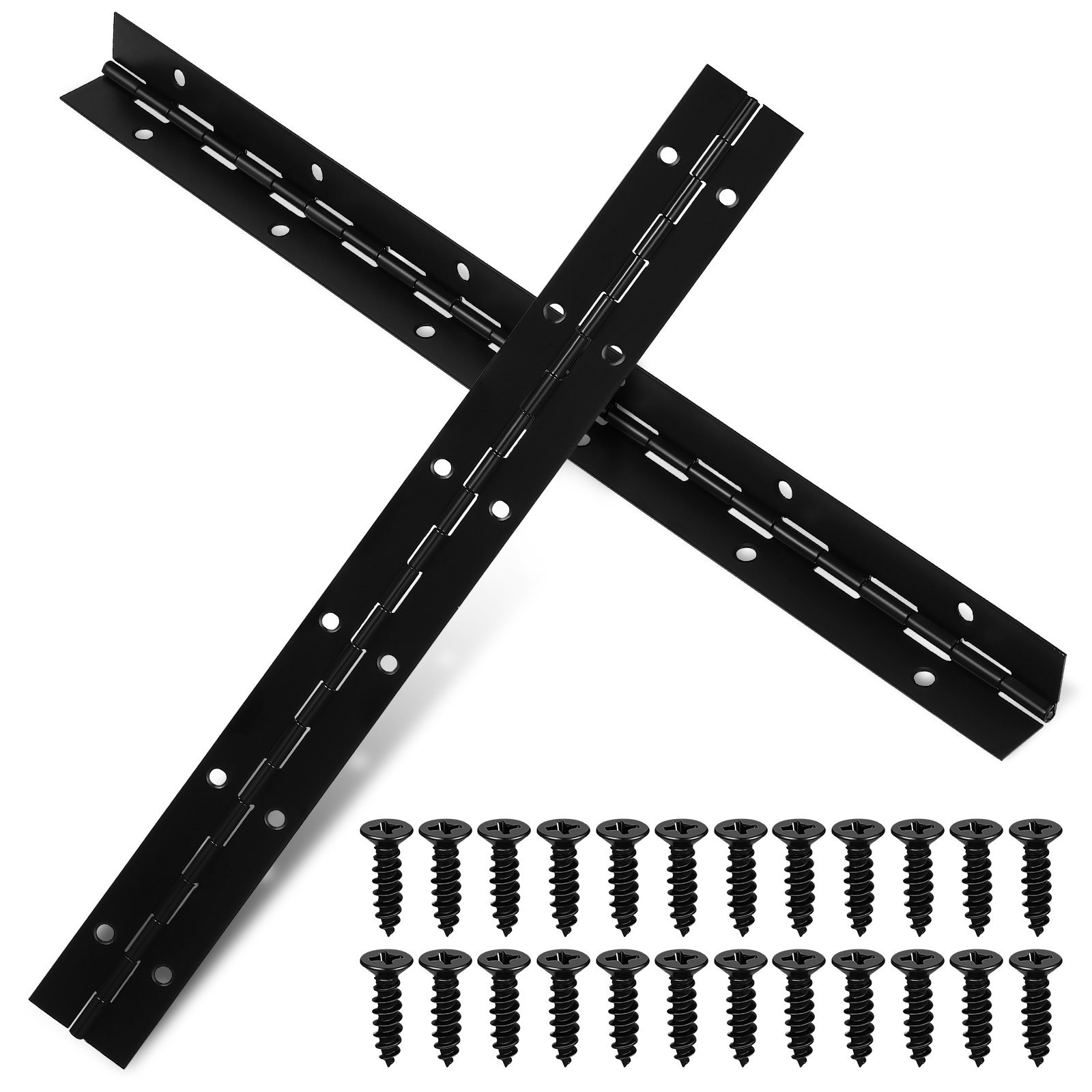 2Pcs Heavy Duty Black Iron Pia - Piano Hinge Continuous 评论和价格