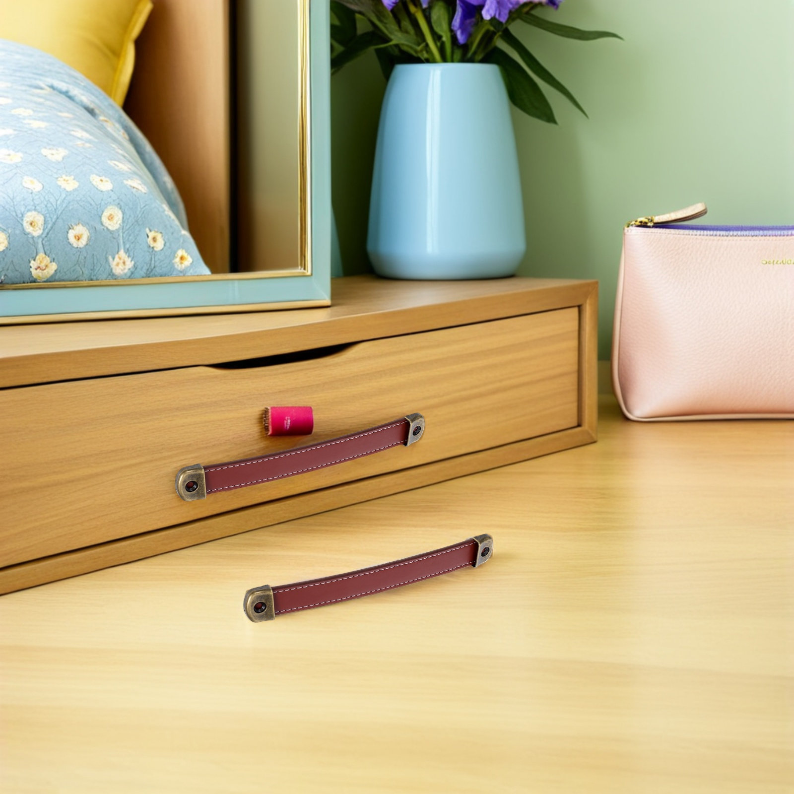 2Pcs Vintage PU Cabinet Handle - Vintage Furniture Hardware Replacement 评论和价格