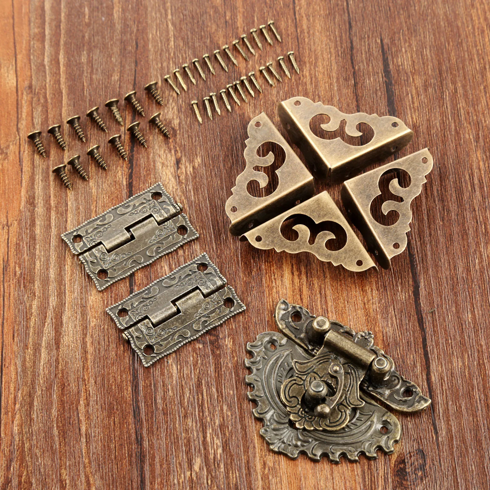 7pcs/set Antique Bronze Padloc - Furniture Hardware Hinges 评论和价格