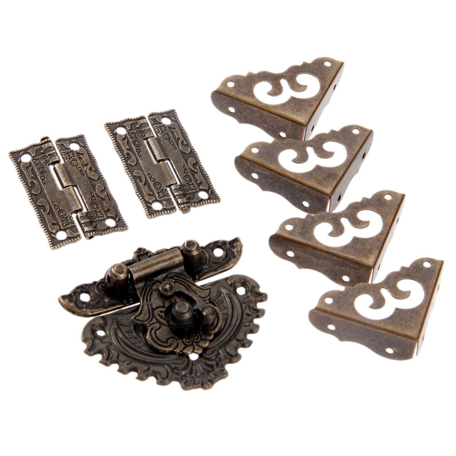 7pcs/set Antique Bronze Padloc - Furniture Hardware Hinges 评论和价格