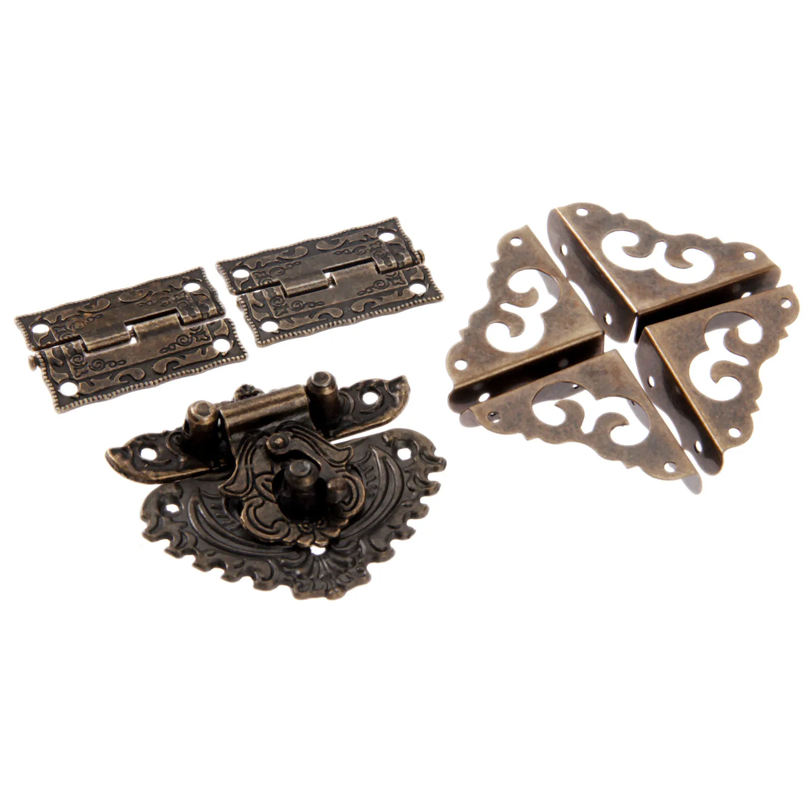 7pcs/set Antique Bronze Padloc - Furniture Hardware Hinges 评论和价格
