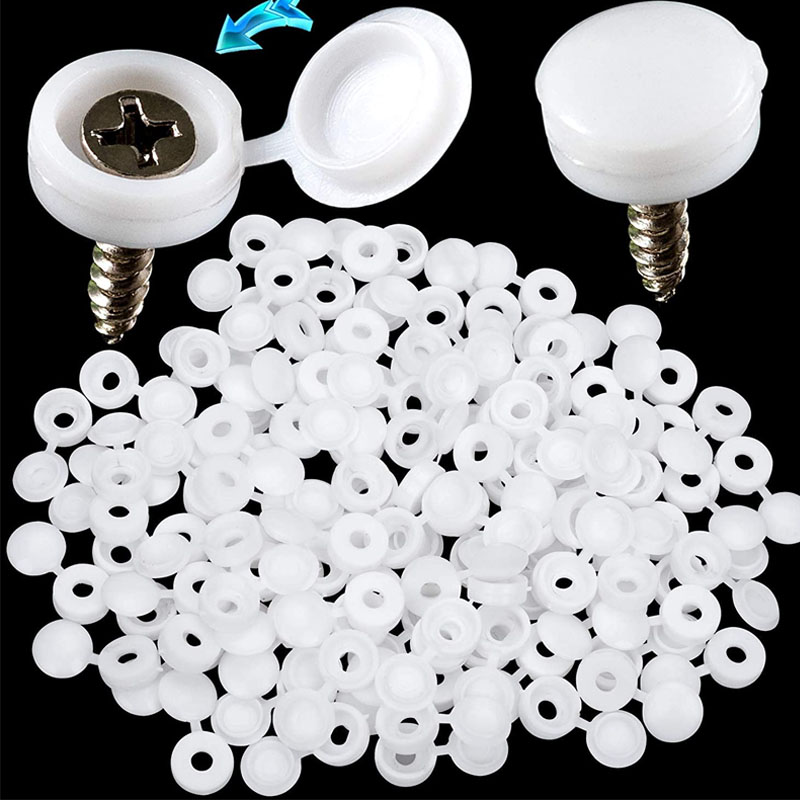 White Hinged Plastic Screw Cap - Furniture Hardware Hinges 评论和价格