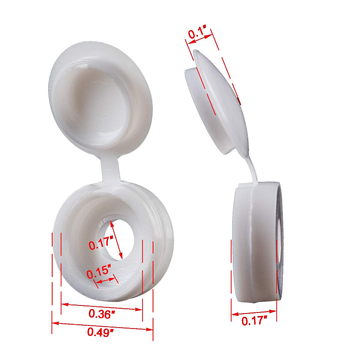 White Hinged Plastic Screw Cap - Furniture Hardware Hinges 评论和价格