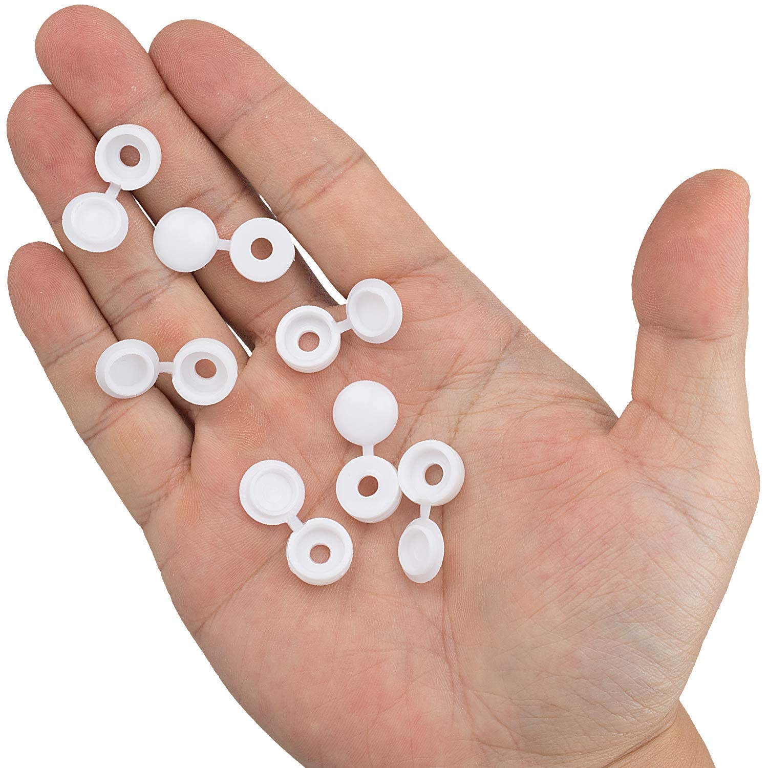 White Hinged Plastic Screw Cap - Furniture Hardware Hinges 评论和价格