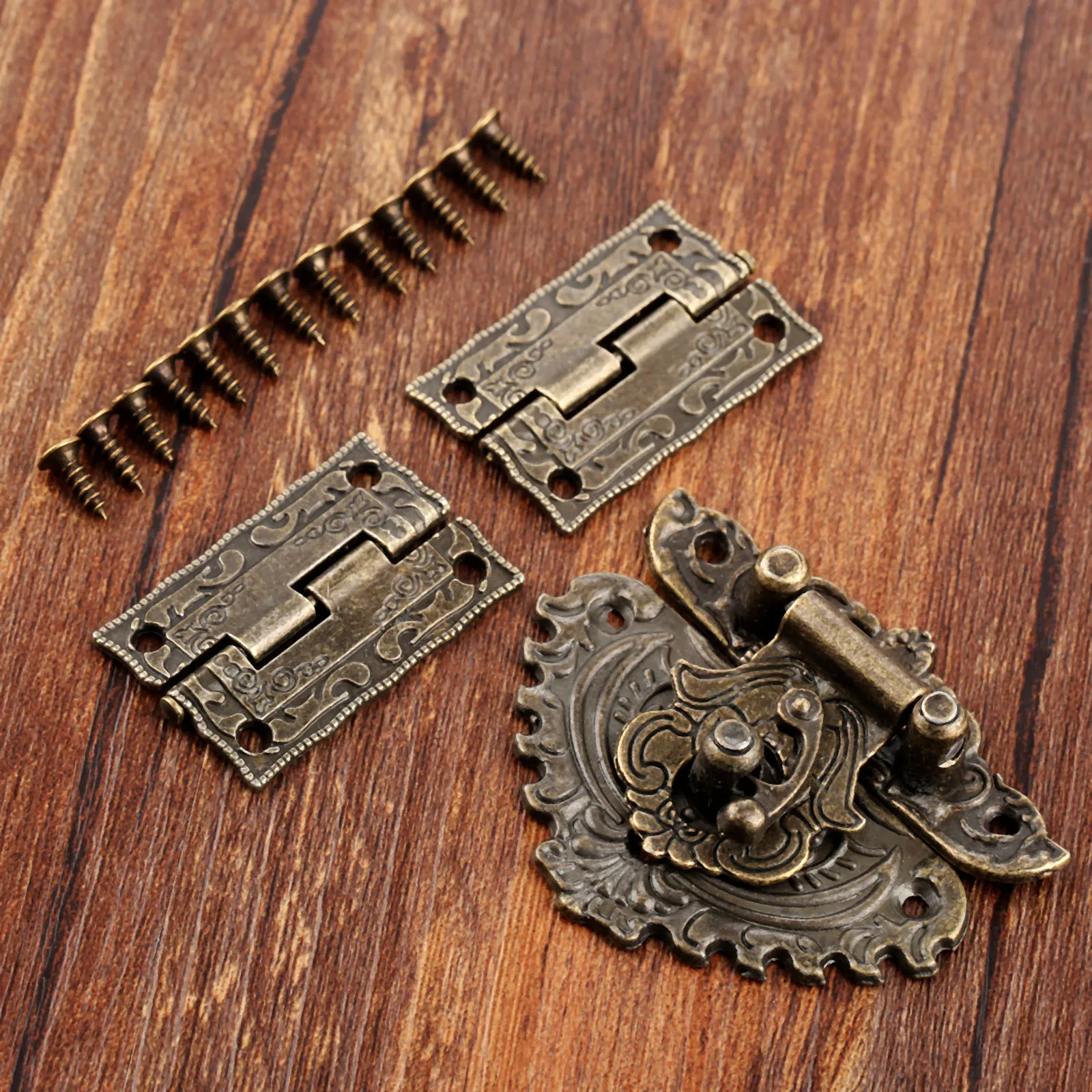 3pcs/set Antique Bronze Padloc - Furniture Hardware Hinges 评论和价格