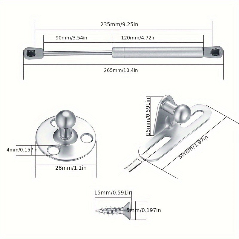 2pcs Gas Spring Shocks Struts  - Furniture Hardware Hinges 评论和价格